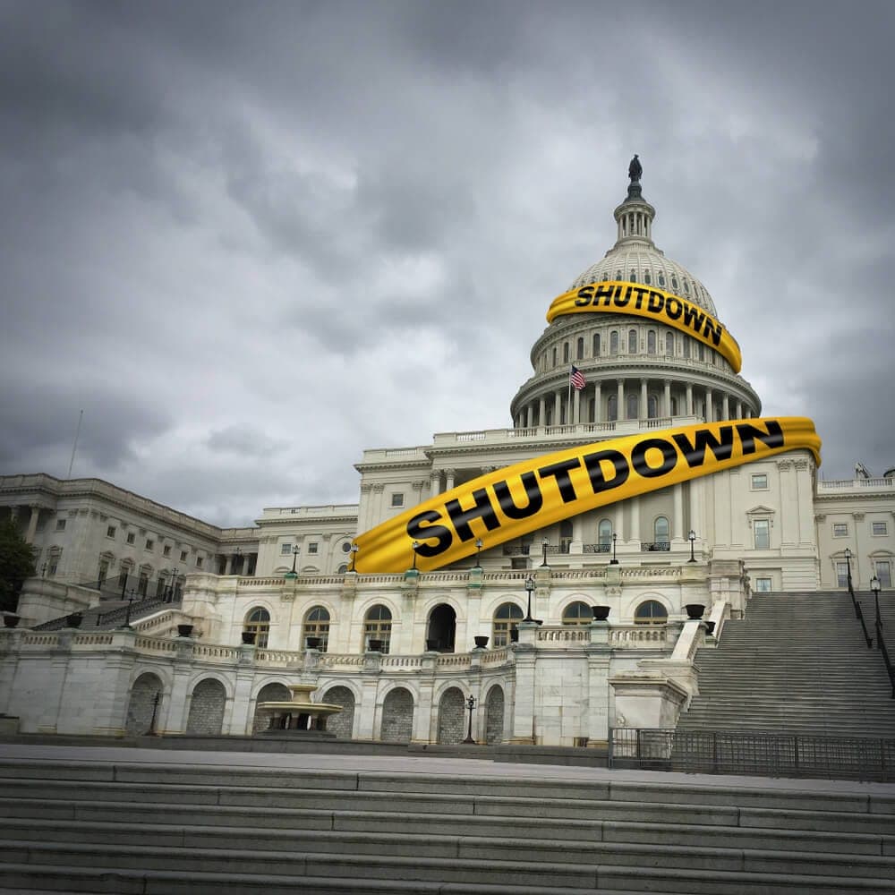 How many days will the federal government be shut down in 2025?